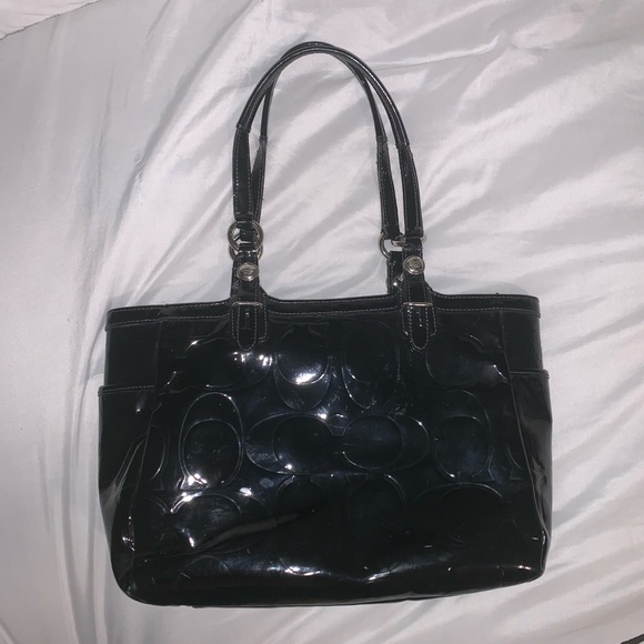 Coach Handbags - Coach Patent Black Leather Purse!